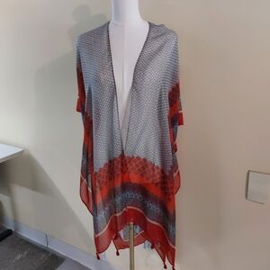 Woven Heart Red and Blue  Wrap